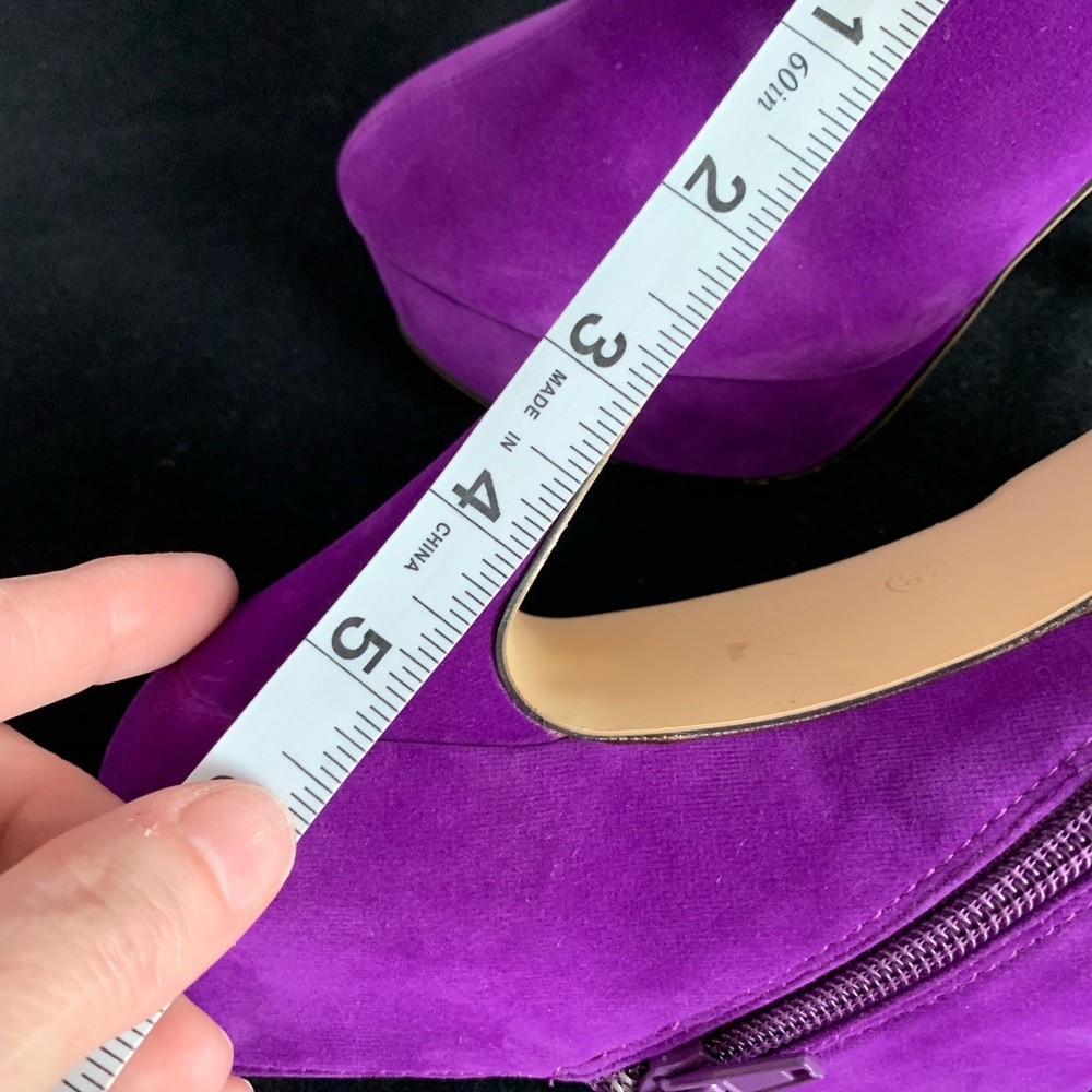 NEW purple faux suede platform spiked heel booties - Picture 6 of 6